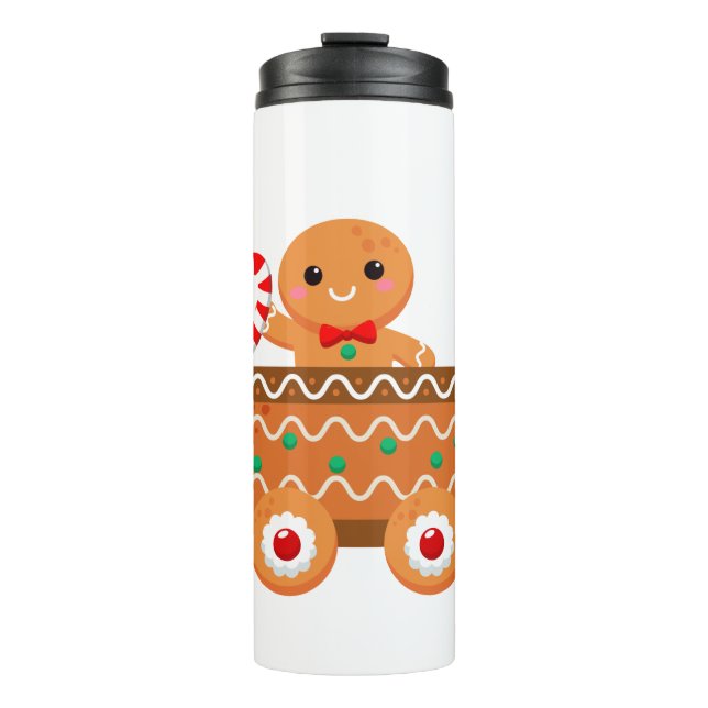 Gingerbread Train Thermal Tumbler (Front)