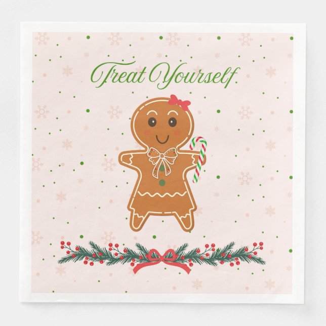 Gingerbread Treat Paper Dinner Napkins (Front)