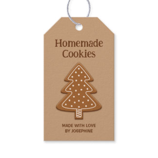 Gingerbread Tree Shape Cookie - Homemade Cookies Gift Tags