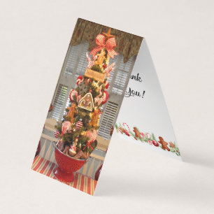 Gingerbread Tree Thank You Bookmark Business Card