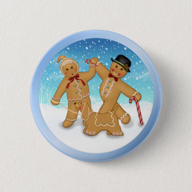 Gingerbread Trio Pinback Button (Front)