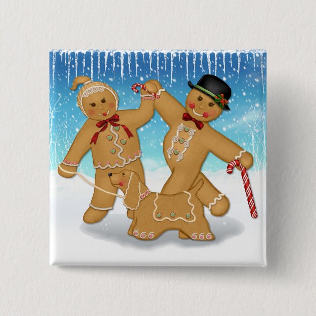 Gingerbread Trio Pinback Button (Front)