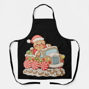 Gingerbread Truck Funny Christmas Baking Family Apron