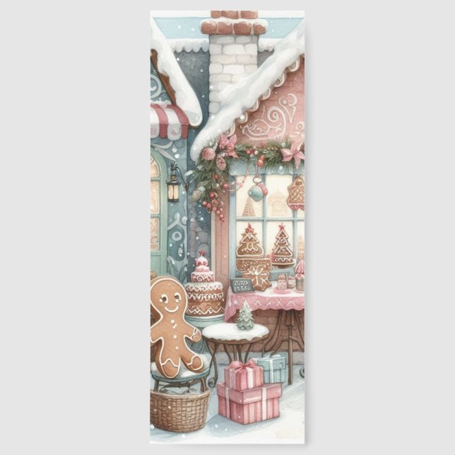 Gingerbread Village Shop House Bookmarks (Front)