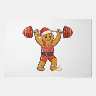 Gingerbread Weightlifter Christmas 2026 Holiday F Doormat