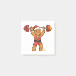 Gingerbread Weightlifter Christmas 2026 Holiday F Post-it Notes