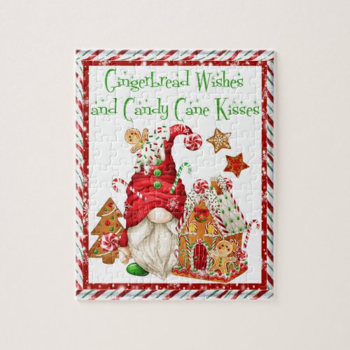 Gingerbread Wishes and Candy Cane Kisses Jigsaw Puzzle