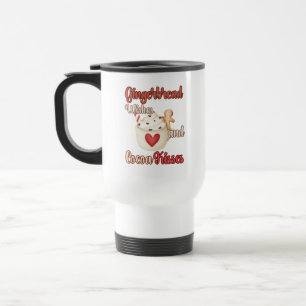 GINGERBREAD WISHES AND COCOA KISSES CHRISTMAS TRAVEL MUG