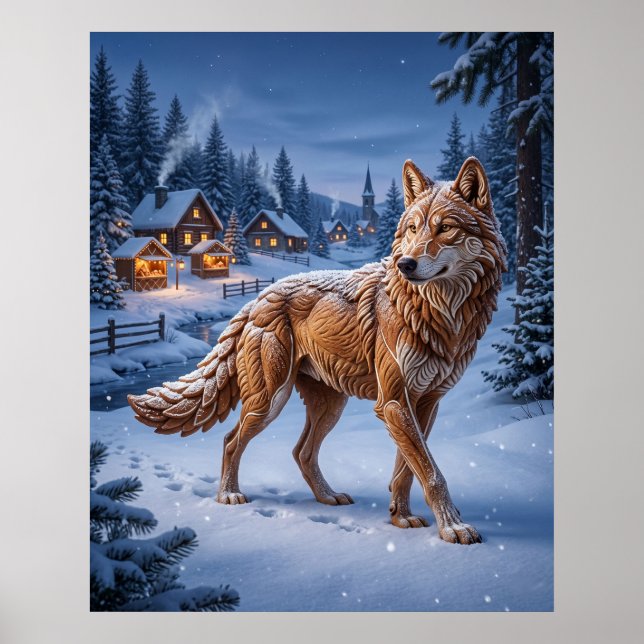 Gingerbread Wolf Pines Poster (Front)