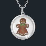 Gingerbread Woman Lady Christmas Cookie Necklace<br><div class="desc">Necklace features an original marker illustration of a fresh-baked gingerbread lady cookie. A perfect Christmas stocking stuffer or holiday gift! Gingerbread man cookie necklace also available.</div>