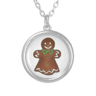 Gingerbread Woman Lady Christmas Cookie Necklace