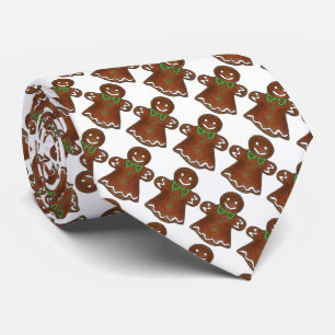 Gingerbread Woman Lady Cookies Christmas Holiday Neck Tie