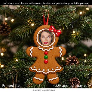 Gingerbread Woman Photo Christmas Printed Flat Cutout