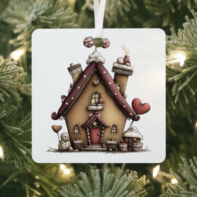 Gingerbread Wonderland Metal Ornament (Insitu)