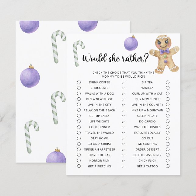 Gingerbread - Would she rather game (Front/Back)