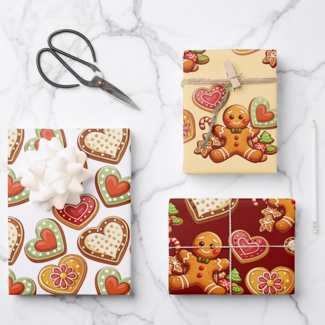 Gingerbread Wrapping Paper Sheets (Front)