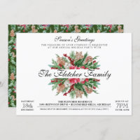 Gingerbread Wreath Floral Holiday Party  Invitation