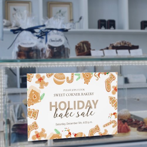 Gingerbread Xmas Bakery Holiday Sale Poster