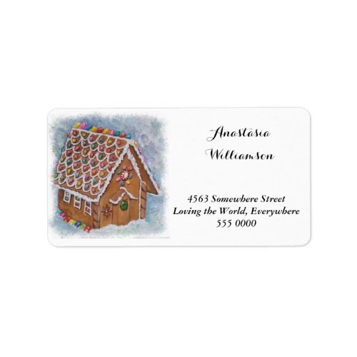 GINGERBREAD XMAS HOUSE LABEL