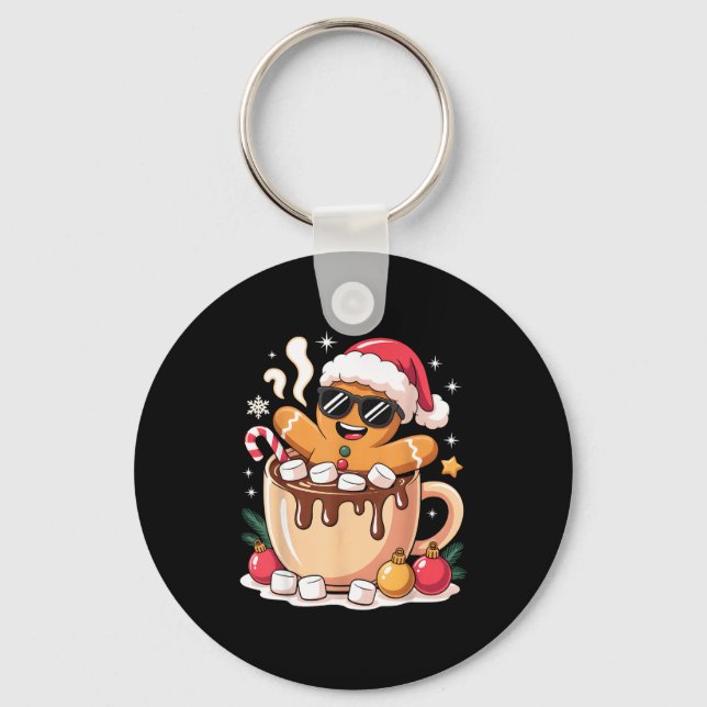 Gingerbreadman Christmas Cocoa Gingerbread Men Wom Keychain (Front)
