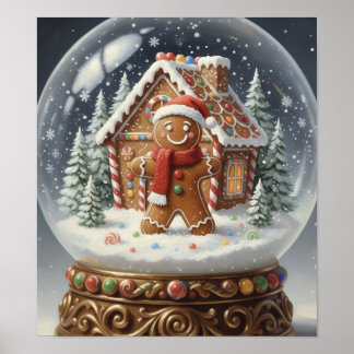 GingerBreadManSnowGlobe Poster