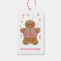 Gingerbred Man Holiday Gift Tag