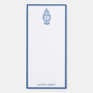 GingerJar Chinoiserie   Monogram A     Magnetic No Notepad