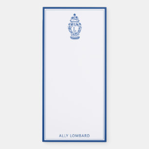 GingerJar Chinoiserie   Monogram L    Magnetic Notepad