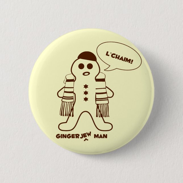 Gingerjew Man Pinback Button (Front)