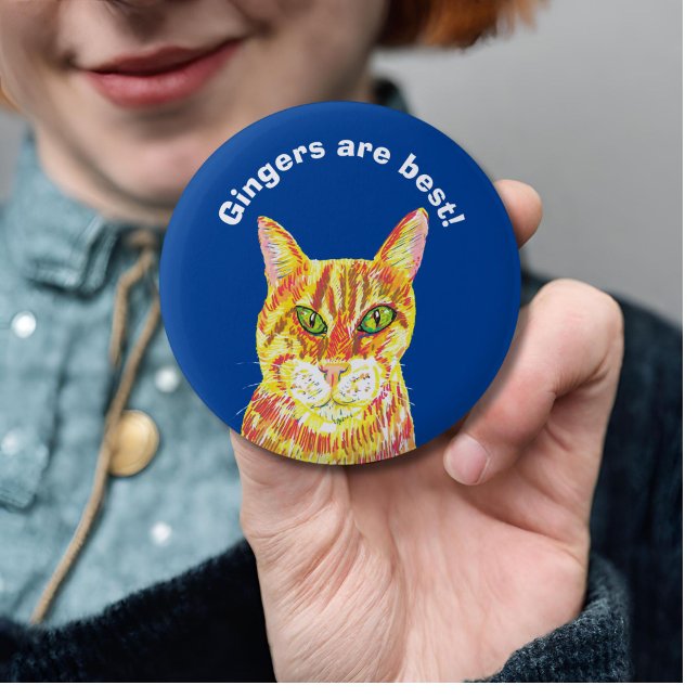 Gingers are best ginger cat redhead tabby  button (Creator Uploaded)