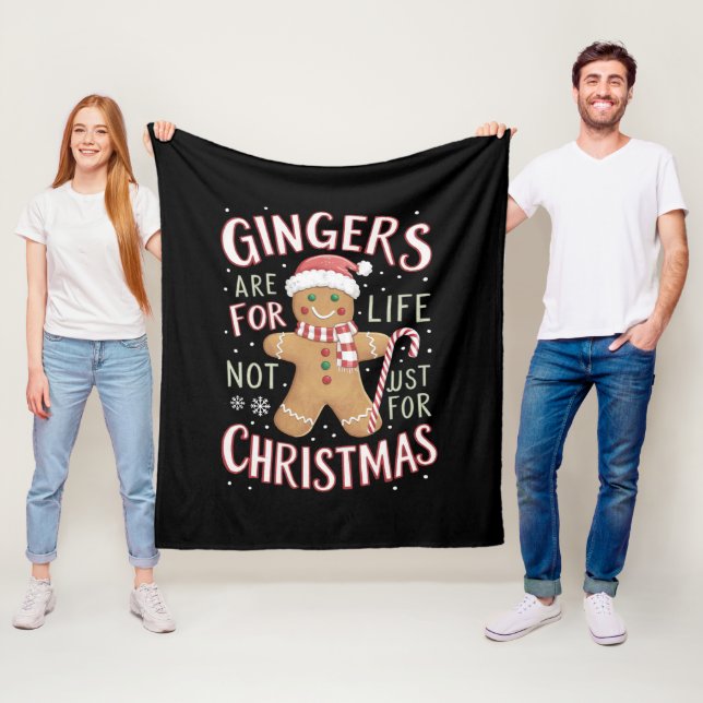 Gingers Are For Life Not Just For Christmas Funny Fleece Blanket (In Situ)