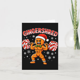 Gingershred Funny Gingerbread Man Gym Bodybuilding Card