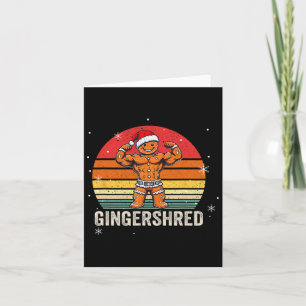 Gingershred Funny Gingerbread Man Gym Bodybuilding Card