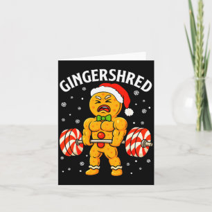 Gingershred Funny Gingerbread Man Gym Bodybuilding Card