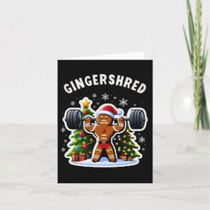 Gingershred Funny Gingerbread Man Gym Bodybuilding Card
