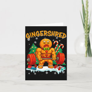 Gingershred Funny Gingerbread Man Gym Bodybuilding Card