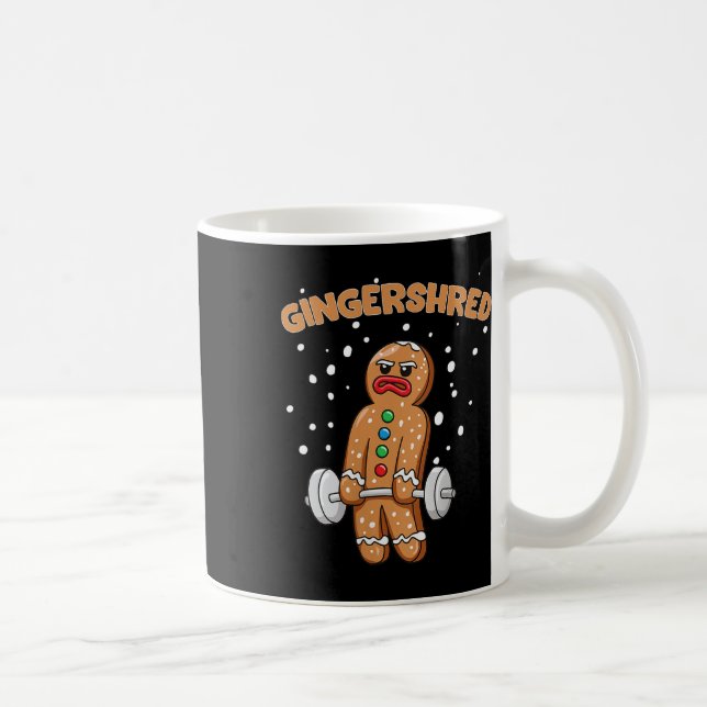 Gingershred Funny Gingerbread Man Gym Bodybuilding Coffee Mug (Right)