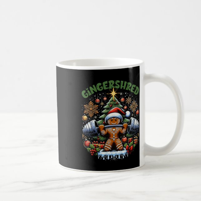 Gingershred Funny Gingerbread Man Gym Bodybuilding Coffee Mug (Right)