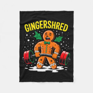 Gingershred Funny Gingerbread Man Gym Bodybuilding Fleece Blanket