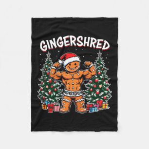 Gingershred Funny Gingerbread Man Gym Bodybuilding Fleece Blanket