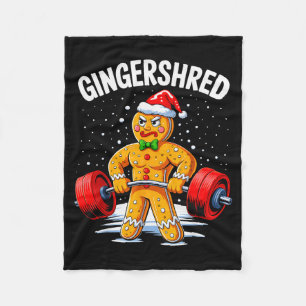 Gingershred Funny Gingerbread Man Gym Bodybuilding Fleece Blanket
