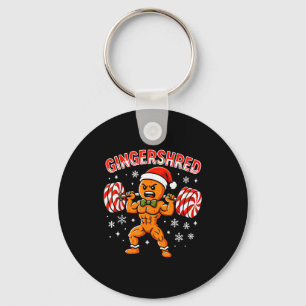 Gingershred Funny Gingerbread Man Gym Bodybuilding Keychain