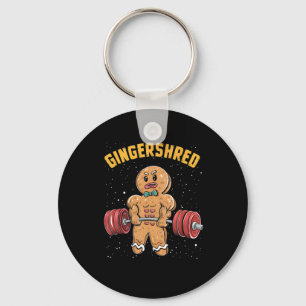 Gingershred Funny Gingerbread Man Gym Bodybuilding Keychain