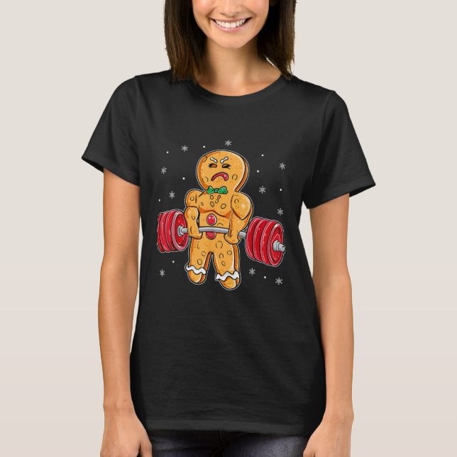 Gingershred Funny Gingerbread Man Gym Bodybuilding T-Shirt (Front)
