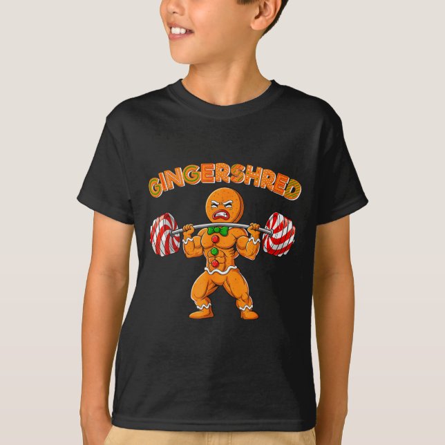 Gingershred Funny Men Gym Bodybuilding Gingerbread T-Shirt (Front)