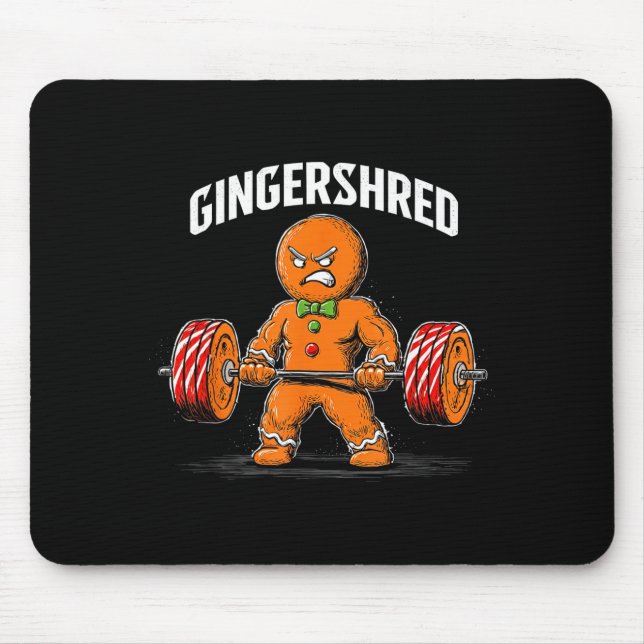 Gingershred Gingerbread Christmas Workout Gym Ging Mouse Pad (Front)