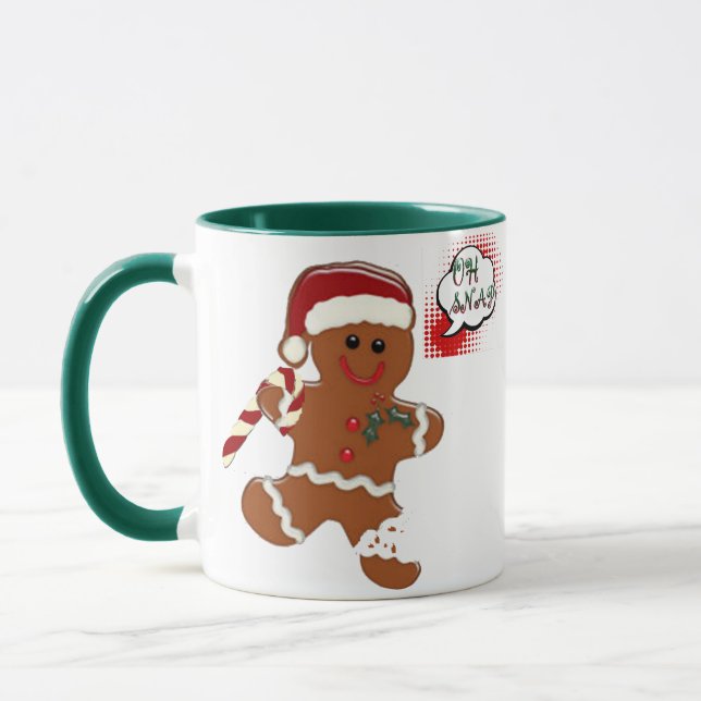 gingersnap cookie funny christmas holiday mug (Left)