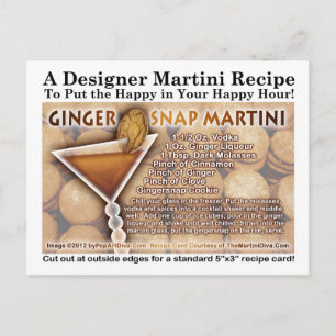 Gingersnap Martini Recipe Postcard