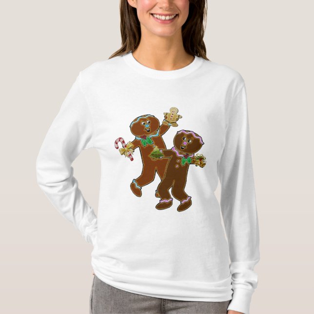 GingerVille Christmas Folk Art T-Shirt (Front)