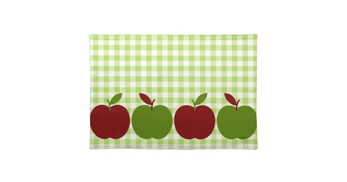 Gingham and Apples Placemat Zazzle